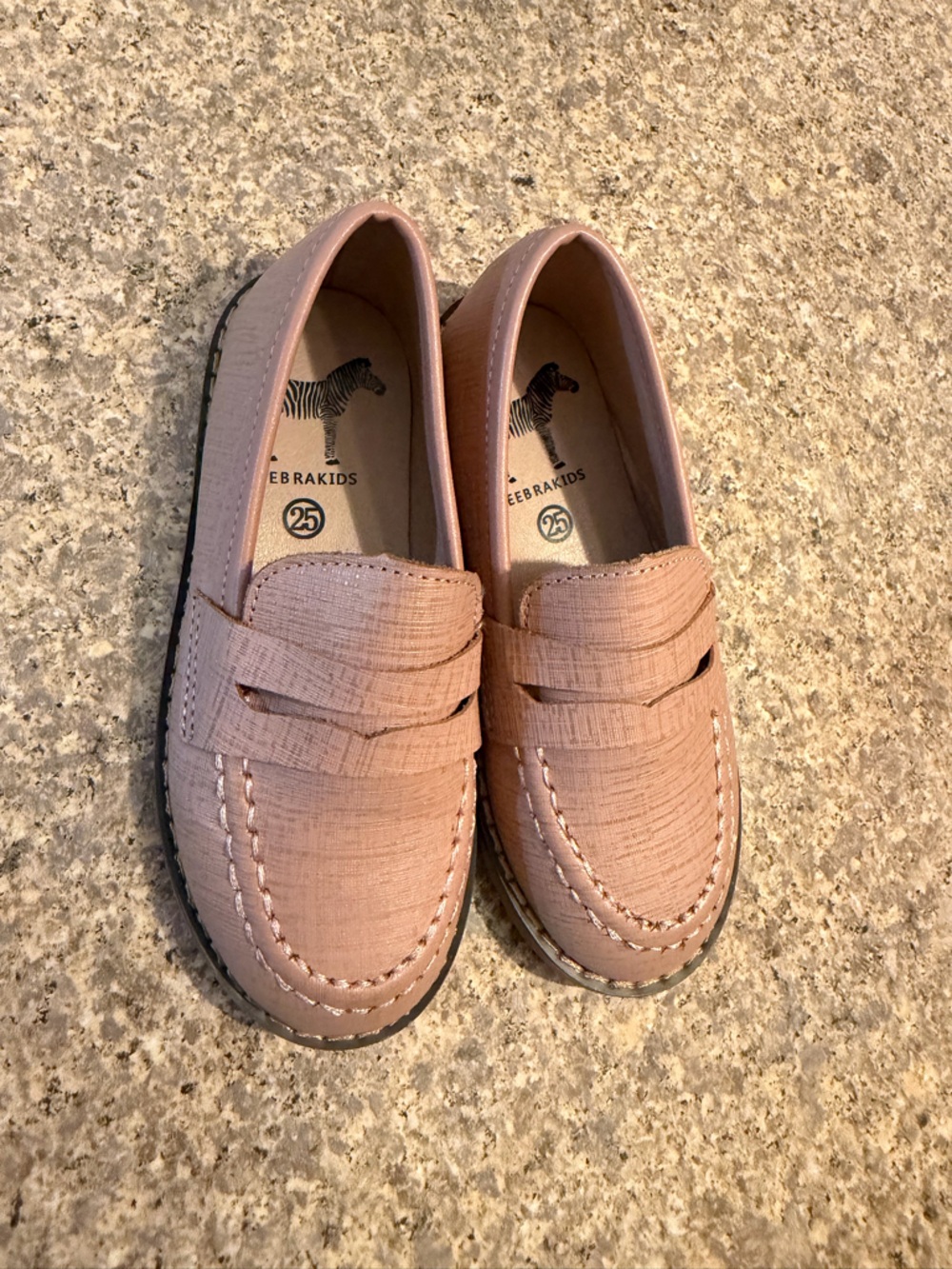 Blush Pink Penny Loafers for Boys